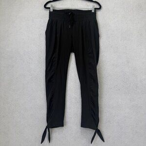 PrAna Jogger Pants Womens XS Black Ruched Tie Hem Lightweight Athletic W41170412